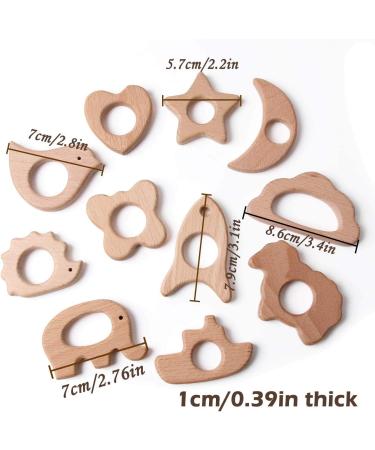 Natural Wood Teethers for Babies - DIY Necklace and Bangles for Soothing Gum Pain | Molar Teething Relief with Bird, Elephant, Sheep, Moon, and More - Buy Online on GoSupps.com