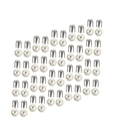 NUOBESTY Faux Pearls 150 Sets Rivet of Nail Decorative Handmade Accessories Imitation Rivets Design Materials Buttons 1.2 White