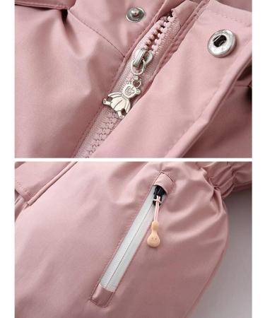 Baby Girls' Waterproof Snowsuit | Kids Ski Jacket & Fleece Coat | Pink 18-24 Months - Buy Online on GoSupps.com