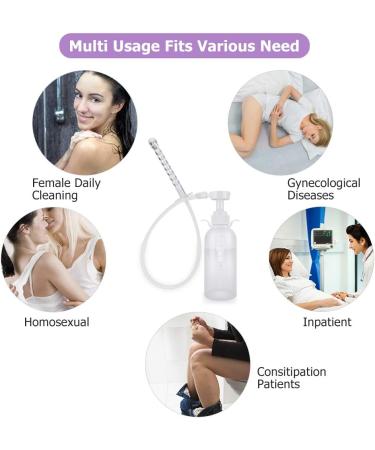 300ml Reusable Vaginal Cleansing System with 3 Nozzle Tips - Vaginal & Anal Douche Kit for Men and Women - Manual Pressure Enemas for Vagina Cleaning - Buy Online on GoSupps.com