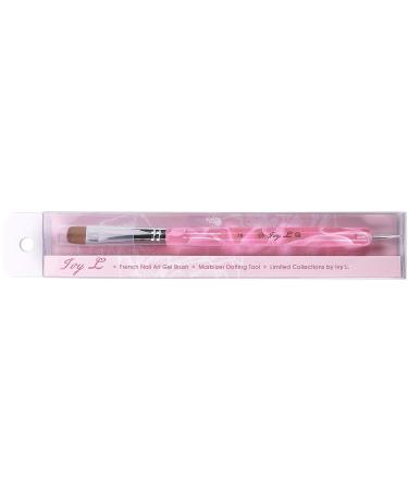 Ivy L Premium 2 Way French Gel Acrylic Nail Kolinsky Brush with Dotting Tool - Size #16 Pink Marble - Buy Online on GoSupps.com
