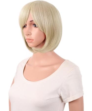 MapofBeauty 12 Inch Short Bob Synthetic Wig Blonde - Heat Resistant, Side Bangs for Party & Cosplay - Buy Online on GoSupps.com