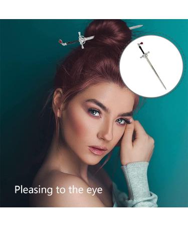 YSfuyi Metal Hairpin Chinese Punk Style Hair Stick Sword Shape Hair Chopstick for Women Headwear Hair Accessory 7.48in (19cm) - Buy Online on GoSupps.com
