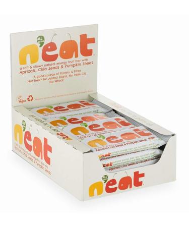 N'eat Natural Energy Apricots Chia Seeds & Pumpkin Seeds Fruit Bars 16x45g Source of Protein & Fibre Natural Ingredients No Added Sugar or Preservatives No Wheat Dairy or Palm Oil Vegan Apricots Chia Seeds & Pumpkin Seeds 16 Count (Pack of 1)