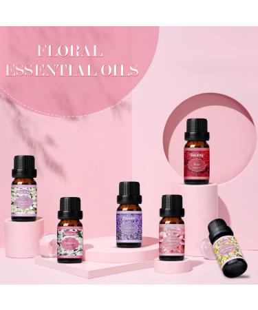 Salking Essential Oils Set | 100% Pure Aromatherapy Fragrance Oils Gift Set | 6 x 10 ml | Lavender Rose Cherry Blossom Jasmine Garden Chamomile | Ideal for Diffusers & Massage - Buy Online on GoSupps.com