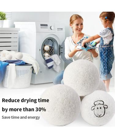 Dryer Balls Wool Dryer Balls Natural Wool Fabric Softener Reduces Wrinkles and Reusable with Storage Bag to Shorten Drying Time Pack of 6 - Buy Online on GoSupps.com