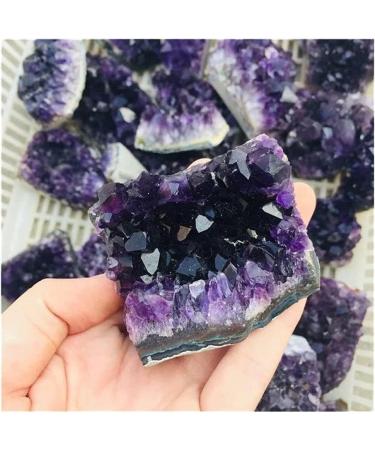 Stone Crafts Purple Feng Shui Natural Amethyst Crystal Quartz Drusy Geode Cluster Stone Decoration Ornament kaixun 1PC 40g-55g - Buy Online on GoSupps.com