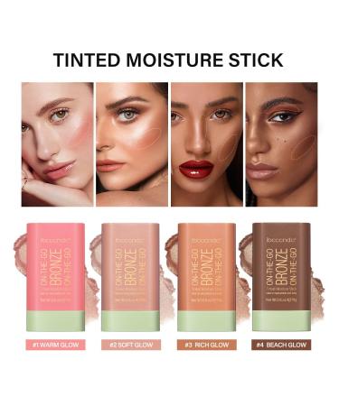 Multi-Use Tasted Moisture Bronze Stick | Soft Cream Blush Contour & Highlighter | Beach Glow Makeup Stick for All Skin Types - Buy Online on GoSupps.com