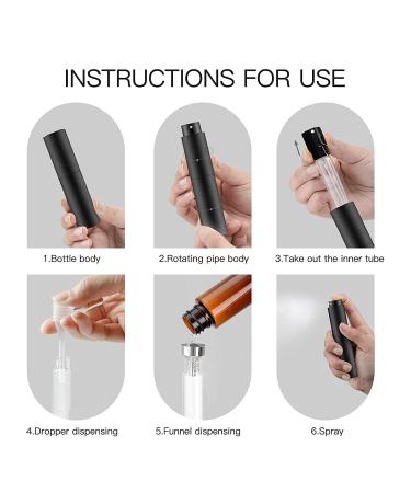 Tekson 4PCS 10ML Perfume Atomizer Travel  Refillable Cologne Containers  Dispenser Spray Empty Bottle for Mini Sprayer Size (Black) 4 black black-4pcs - Buy Online on GoSupps.com