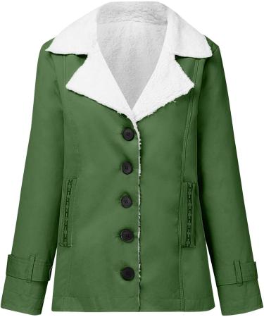 Shop Hanxiulin Fleece Plush Jacket for Women - Warm Fluffy Zipper Hooded Winter Coat in Green | Ideal for Outdoor Wear - Buy Online on GoSupps.com
