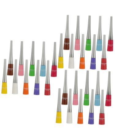 LALAFINA 30 Pcs Colored Liquid Eyeliner Waterproof Eyeliner Liquid Eyeliner Pencil Liquid Eyeliners Cosmetics 1 count (Pack of 1) Assorted Colorx3pcs