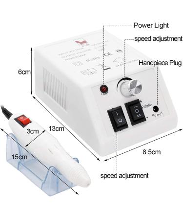 DiiDa Professional Electric Manicure Drill Set - White Acrylic Nail Gel Polish Remover & Pedicure Kit - Buy Online on GoSupps.com
