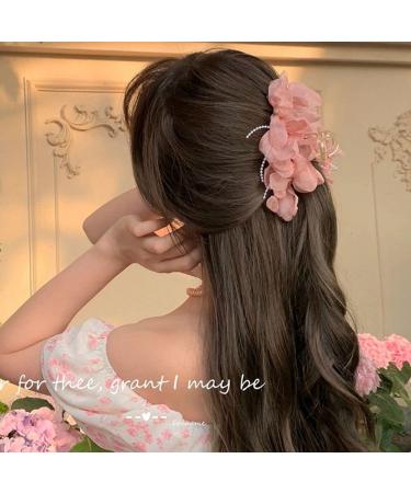 Cloth Flower Bow Hair Claw Jaw Clip for Women - Beige Hair Accessories - Buy Online on GoSupps.com