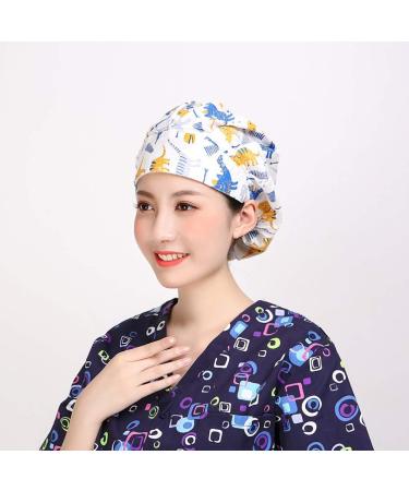 FENICAL Surgical Cap Dinosaur Surgery Hat - Adjustable Nurse Cap for Hospital, Home & Office - Sweat Absorbing Design - Buy Online on GoSupps.com