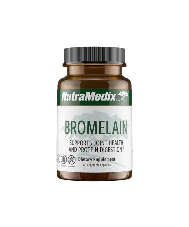 NutraMedix Bromelain Supplements - Proteolytic Enzymes from Pineapple Stems + Bromelain 1 000mg - Designed to Offer Digestion Exercise and Joint Support - Gluten Soy and Dairy-Free (60 Capsules)
