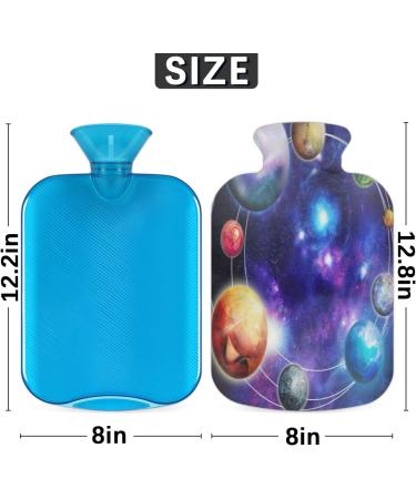 2L Hot Water Bottle with Cover - Pain Relief Heating Bag for Cold & Heat Therapy Menstrual Cramps Feet & Hand Warmer - Solar System Design - Buy Online on GoSupps.com