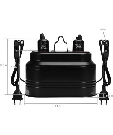 Buy Aiicioo Double Light Reptile Dome Lamp - 160W Dual Switch Heating & Lighting Solution for Tanks - Buy Online on GoSupps.com