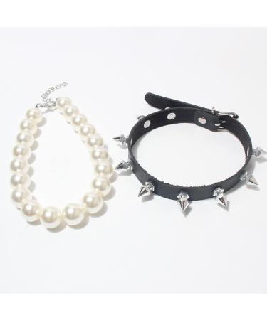 Gold Link Chain Punk Pearl Necklace for Small Dogs - Cute Pet Jewelry for Chihuahua, Yorkie, and Mini Breeds - Buy Online on GoSupps.com