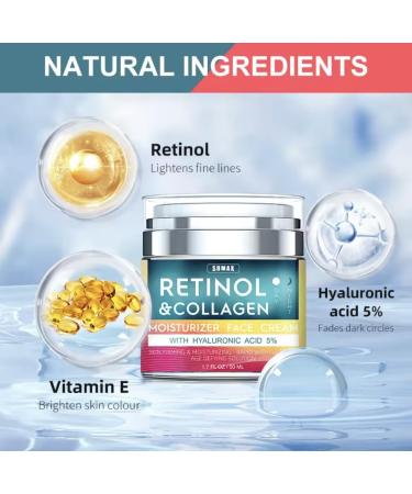 Retinol Cream with Hyaluronic Acid - Anti-Aging Face Moisturizer for Women & Men | Reduces Wrinkles & Dryness | 1.7 Oz - Buy Online on GoSupps.com