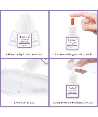 Cluster Lash Glue Clear | 7-15 Days Retention | Fast-Drying | Waterproof | DIY Lash Extension Glue | 5ml - Buy Online on GoSupps.com