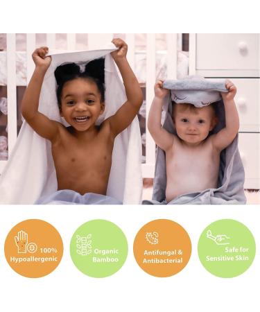 JM Organic Bamboo Hooded Baby Towel - Hypoallergenic & Absorbent - Perfect Baby Gift Set - Buy Online on GoSupps.com