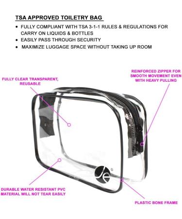 2 PCS Set Black Double Zipper Cosmetics Travel Bag + Clear PVC Toiletry Bag - Stylish & Functional - Buy Online on GoSupps.com