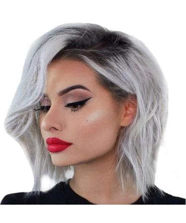 Wig Ladies Long Hair Grey Brazilian Party Curly Straight Women Hair 50s 60s 70s 80s