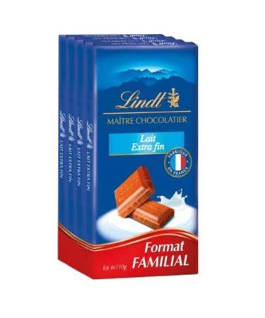Lindt Extra fine milk chocolate - The 4 tablets of 110 g