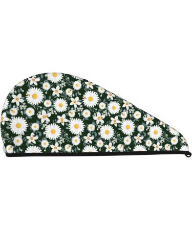 Buy White Daisies & Bee Microfiber Hair Towel - Soft Super Absorbent Quick Dry Hair Wrap for Women - Perfect for Long Curly & Thick Hair - Buy Online on GoSupps.com