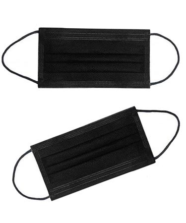 100PCS 3-Ply Black Disposable Face Mask for Filter Protection - Buy Online on GoSupps.com