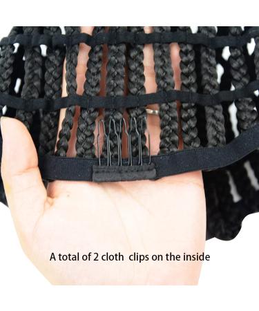 Adjustable Black Wig Cap with Elastic Band and Hair Clips for Braided Crochet Wig Making - Buy Online on GoSupps.com