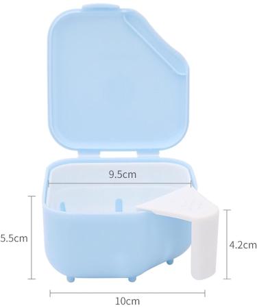 Darin 2Pack Denture Case - Denture Cleaning Container with Strainer Lid - Travel Retainer Box for Women and Men - Lightblue - Buy Online on GoSupps.com