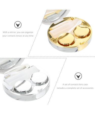 Heallily Double Box Glasses Case - 2 Sets Contact Lens Organizer with Mirror & Storage for Travel - Buy Online on GoSupps.com