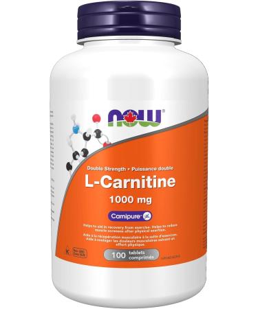 NOW - L-Carnitine Double Strength 1000mg 100 Tablets & L-Tyrosine (Freeform) Capsules 500mg 120 Count Nutritional Supplement + Capsules - Buy Online on GoSupps.com