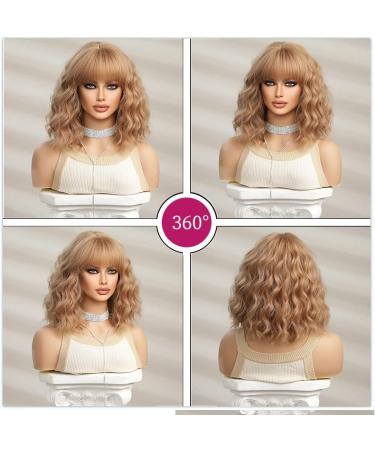 Esmee Short Wave Strawberry Blonde Bob Wig 14 Inch - Shoulder Length Synthetic Wig for Women - Ideal for Daily Wear, Parties, and Cosplay - Buy Online on GoSupps.com