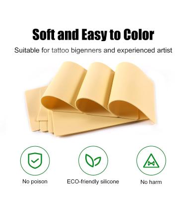 Finemie 20pcs Tattoo Skin Practice Set with 1.6mm Thick Double Sides Fake Skin and Transfer Paper - Ideal for Beginners and Tattoo Artists - Buy Online on GoSupps.com