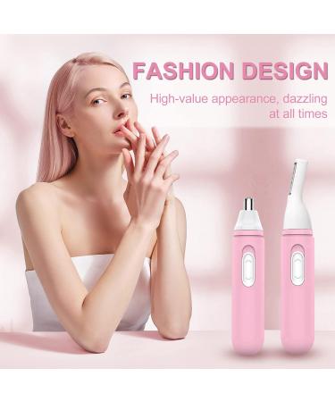 Diktoyou 2-in-1 Rechargeable Ear and Nose Hair Trimmer for Women - Painless USB Electric Trimmer - IPX7 Waterproof - Easy Cleansing - Pink - Buy Online on GoSupps.com