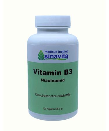 Vitamin B3 120 capsules pure substance without additives vegetarian capsule shell German production