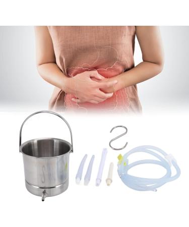 Buy Klanstier Set | 1.6L Stainless Steel Coffee Inlet Bucket for Detox | Home Enema Kit with Nozzle Tips & Storage Bag - Buy Online on GoSupps.com