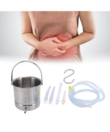Inlet set 1.6 l enema-bucket silicone inlet hose multiple hose nozzle set inlet hose inlet nozzle inlet bucket with storage bag silicone inlet set for hydrotherapy E