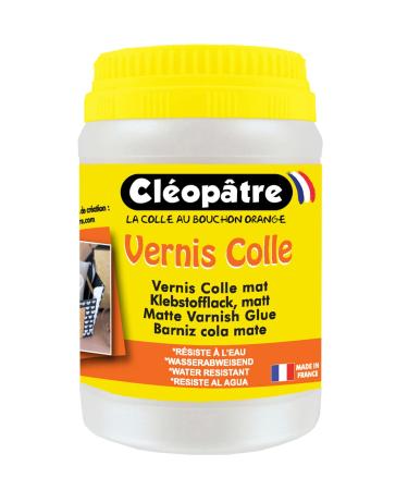 Cl op tre CLEOPATRE - Clear Matte Effect Varnish Glue - Quick Drying - Solvent-Free - 250g Jar