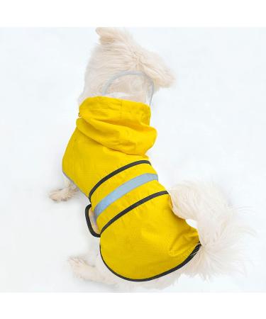 Dog Raincoat Waterproof Reflective Slicker - Medium Yellow - For Small Medium Large Dogs - Buy Online on GoSupps.com