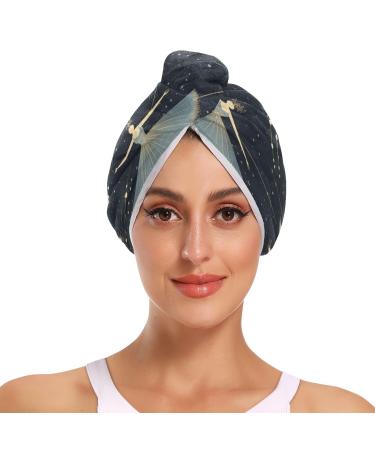 Beautiful Ballerinas Hair Towel 2 Pack Super Absorbent Hair Drying Towel Quick Dry Hair Turbans Head Towel with Button Twisty Wrap for Women Girls