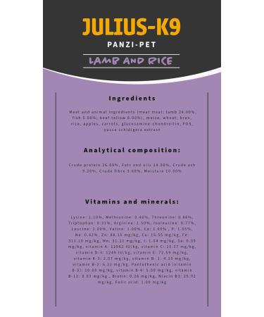 Julius-K9 - Lamb & Rice - Hypoallergenic Dog Food for Puppies and Young Dogs - Lamb and Rice Based Dog Food - 3kg - Buy Online on GoSupps.com