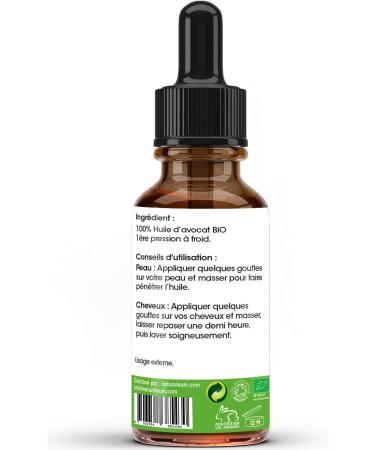 ORGANIC AVOCADO OIL cold pressed Pure and Natural - Extra Virgin - Nourishing Care for Hair Beard and Skin (100ml) - Buy Online on GoSupps.com