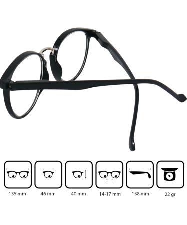 Shop Mini Stylish Reading Glasses | Round Frame Free Case 1.5 Diopters for Men & Women - Perfect Prescription Reading Aid - Buy Online on GoSupps.com