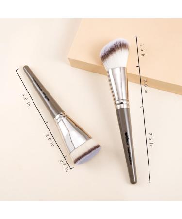 Contour Brush Set Premium Contour Blush Bronzer Face Makeup Brush Perfect For Cheek Forehead Jaw Nose Blending Contouring Deepening Suitable For Powder Liquid Cream (Angled and Flat Top Type) - Buy Online on GoSupps.com