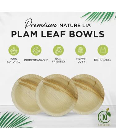 Naturelia 4.5-Inch Round Palm Leaf Disposable Bowls- Faux Wood Style Dinnerware Soup and Salad Bowl Set - 25-Pack Bundle - Microwave Oven and Freezer Safe 25 4.5 inch Round - Buy Online on GoSupps.com