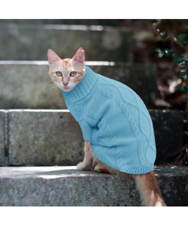 Alagirls Winter Classic Turtleneck Dog Sweater for Dachshunds | Soft Puppy Pullover Clothing | Christmas Holiday Pet Apparel in Light Blue - Buy Online on GoSupps.com