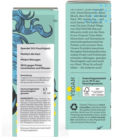 Salthouse Natural Minerals 24 Hour Anti-Blemish Moisturizer - Fast Absorbing - Refines Pores - 50ml - Buy Online on GoSupps.com